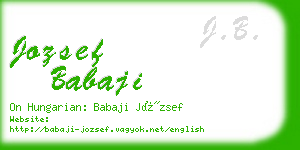 jozsef babaji business card
